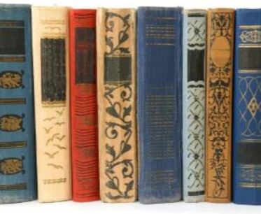 old books in a row